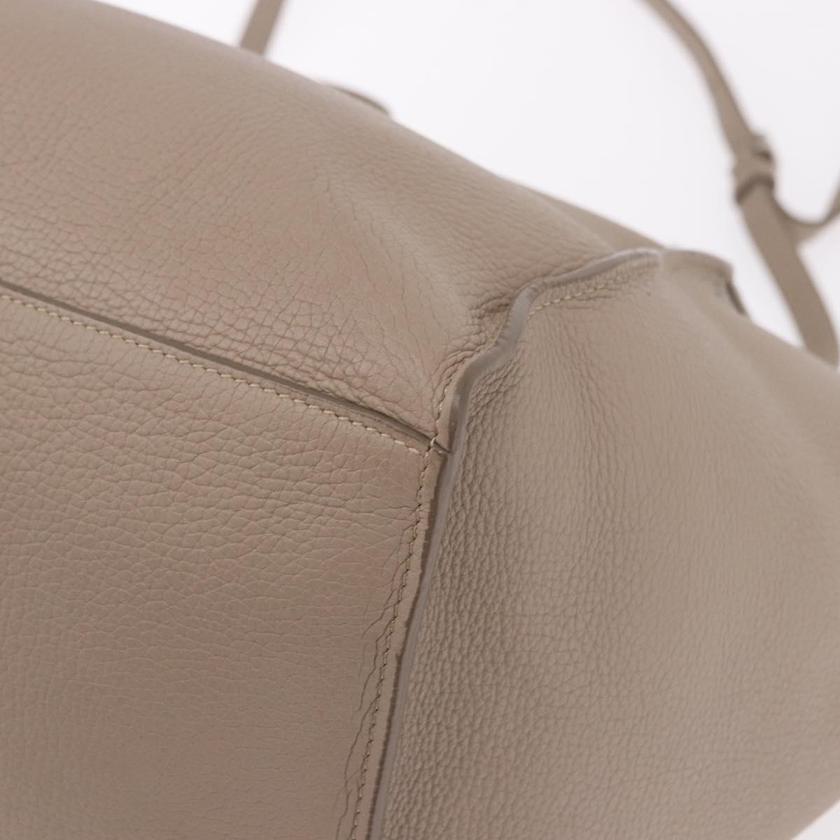 CELINE Big Bag Small Hand Bag Leather Gray Silver Auth bs36059M
