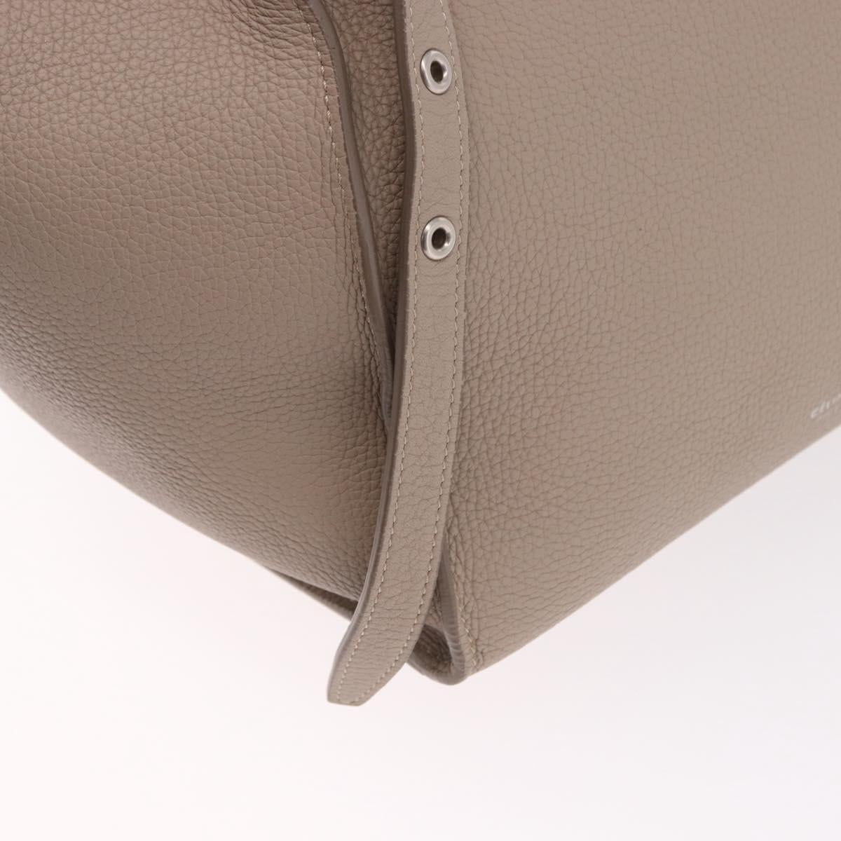 CELINE Big Bag Small Hand Bag Leather Gray Silver Auth bs36059M