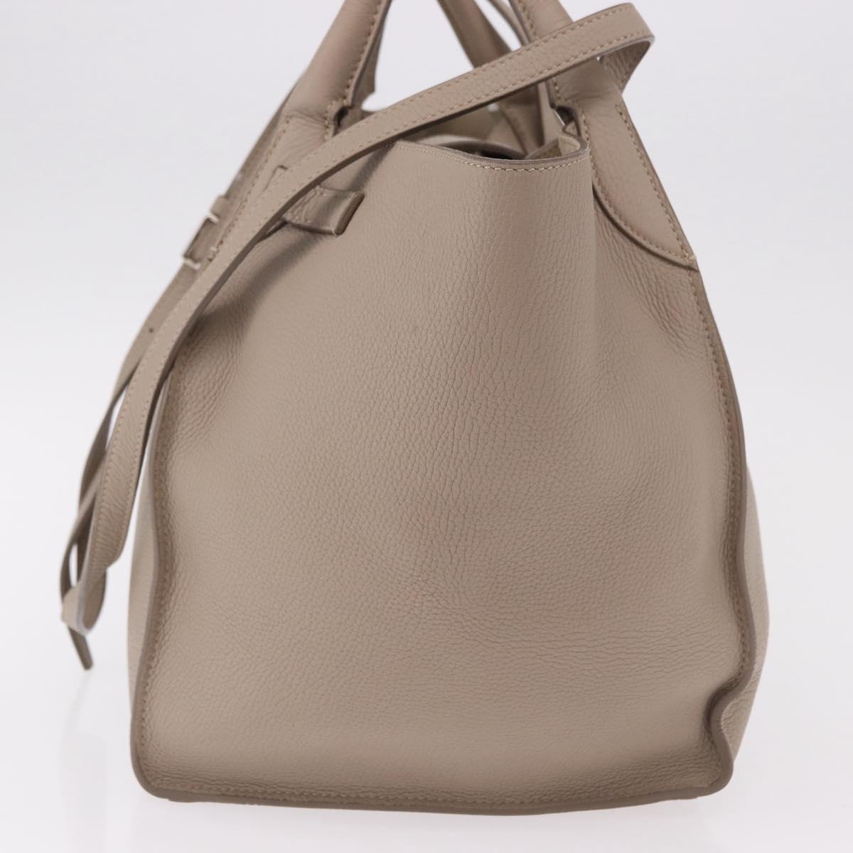 CELINE Big Bag Small Hand Bag Leather Gray Silver Auth bs36059M