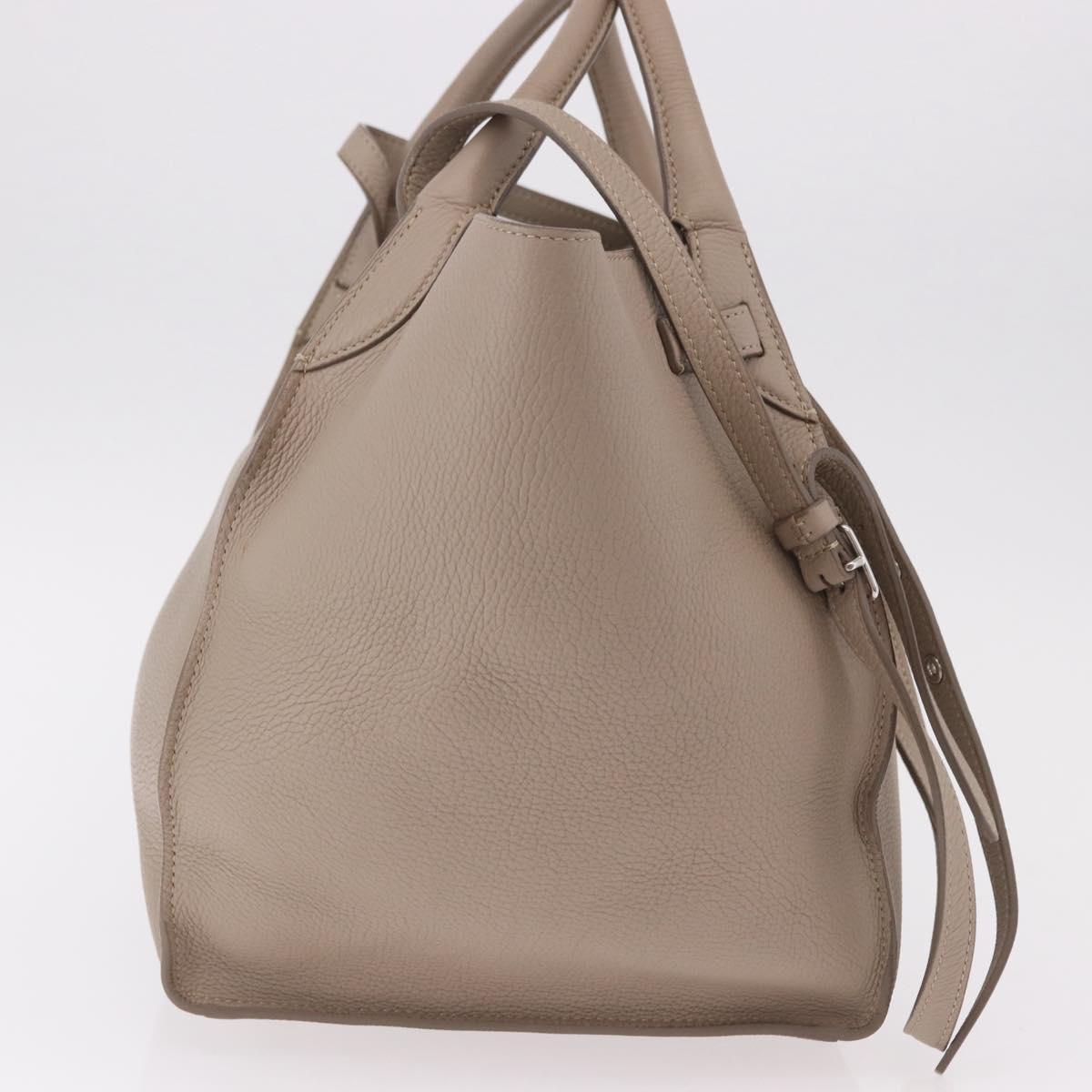 CELINE Big Bag Small Hand Bag Leather Gray Silver Auth bs36059M