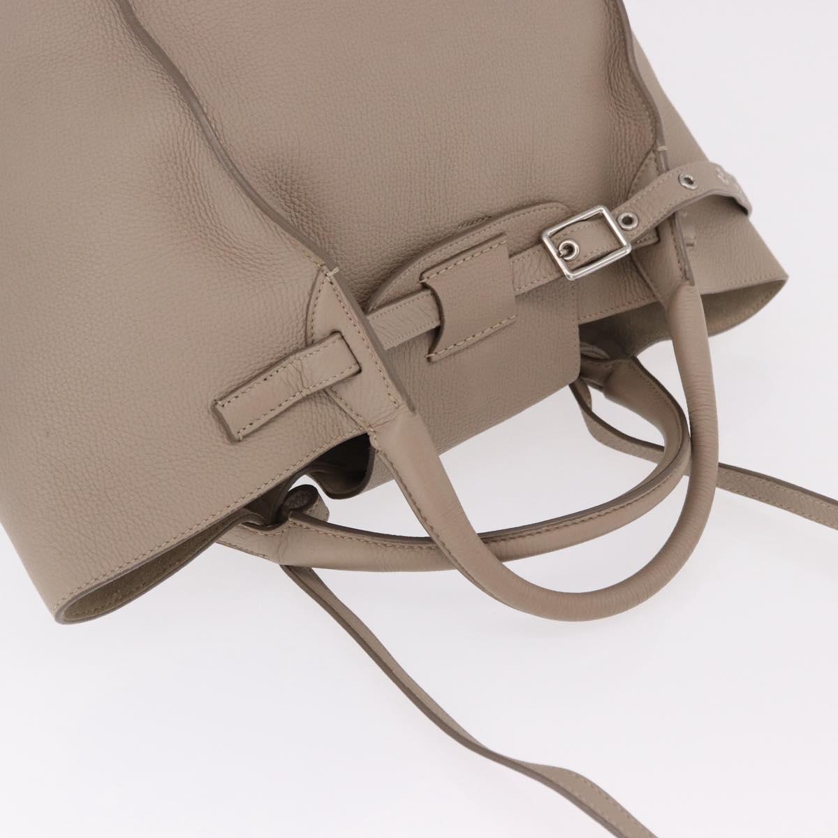 CELINE Big Bag Small Hand Bag Leather Gray Silver Auth bs36059M