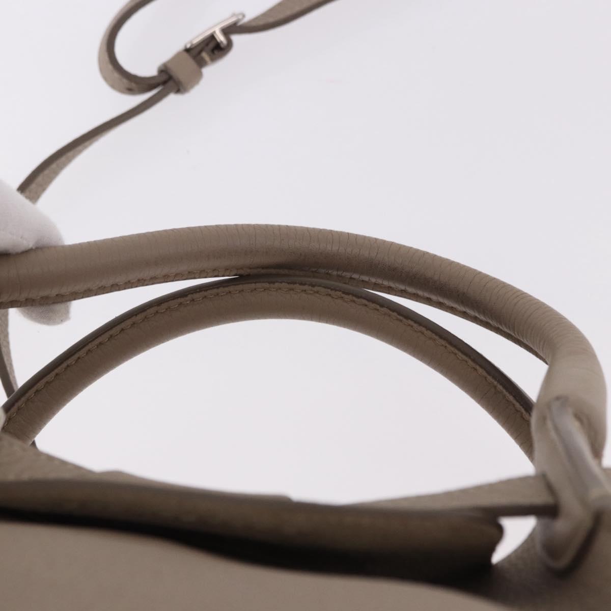 CELINE Big Bag Small Hand Bag Leather Gray Silver Auth bs36059M