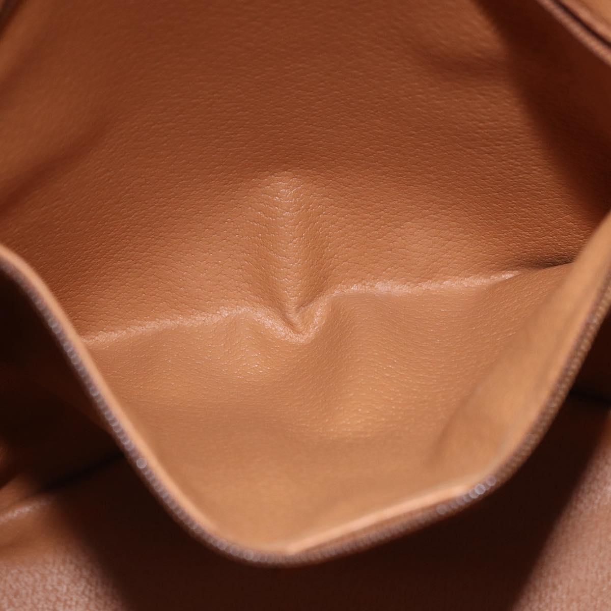 CELINE Macadam Canvas Shoulder Bag PVC Leather Brown Gold Auth bs36063