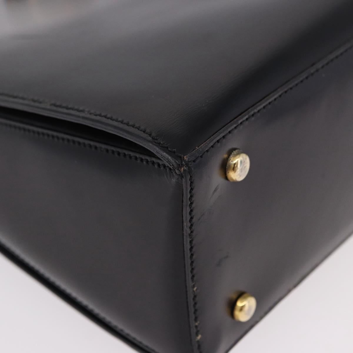CELINE Shoulder Bag Leather Black Gold Auth bs36066A