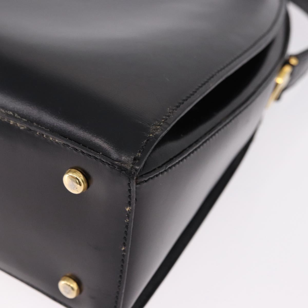 CELINE Shoulder Bag Leather Black Gold Auth bs36066A