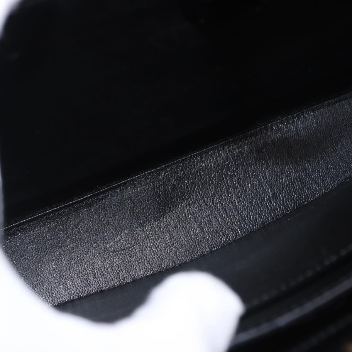 CELINE Shoulder Bag Leather Black Gold Auth bs36066A