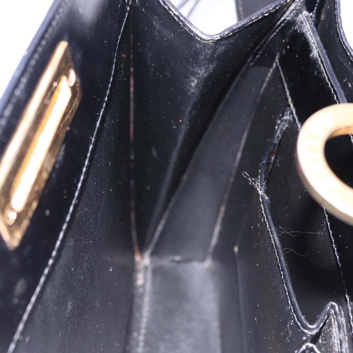 CELINE Shoulder Bag Leather Black Gold Auth bs36066A