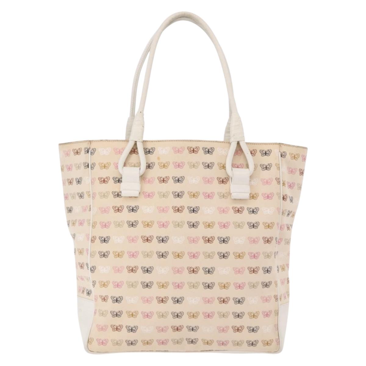 BOTTEGAVENETA Tote Bag Canvas Beige Gold Auth bs36067