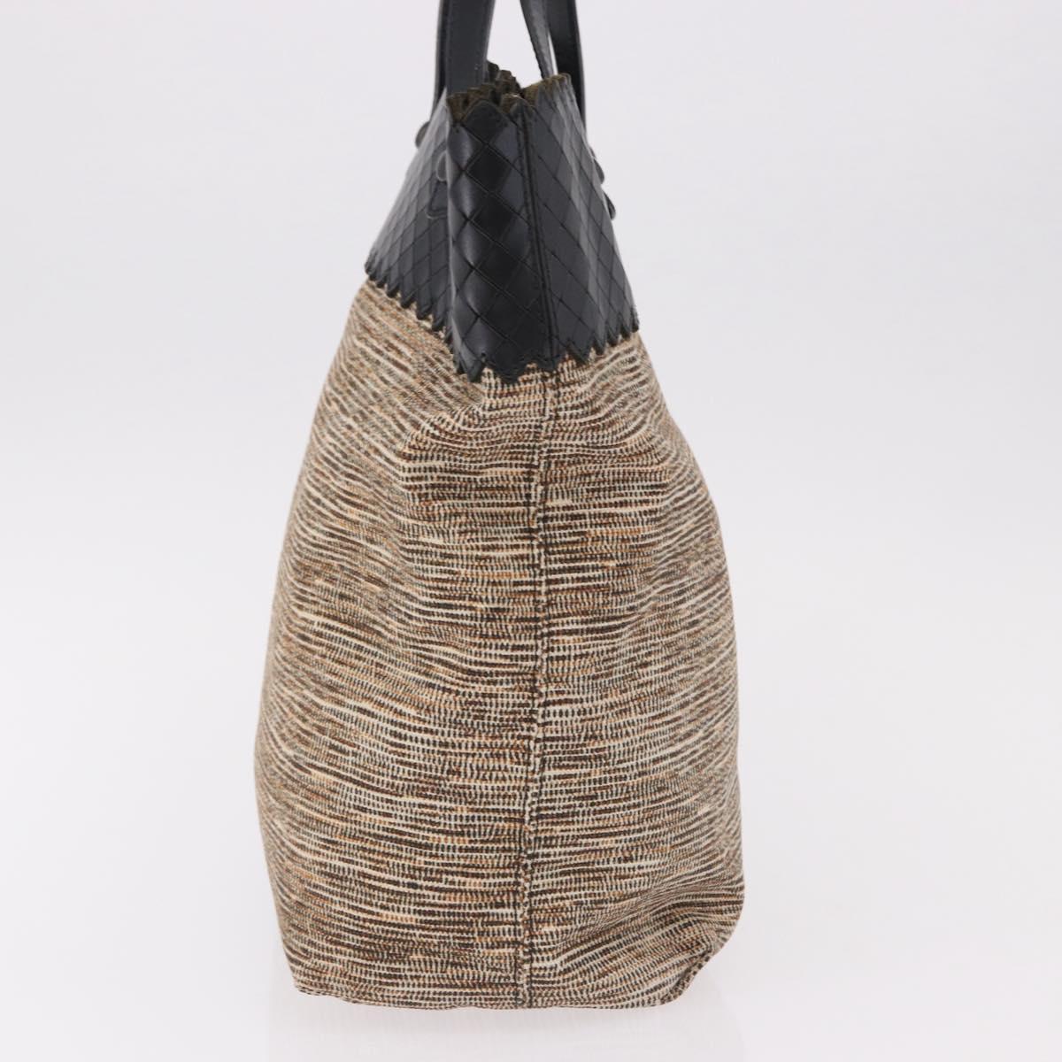 BOTTEGA VENETA Hand Bag Canvas Beige Auth bs36069