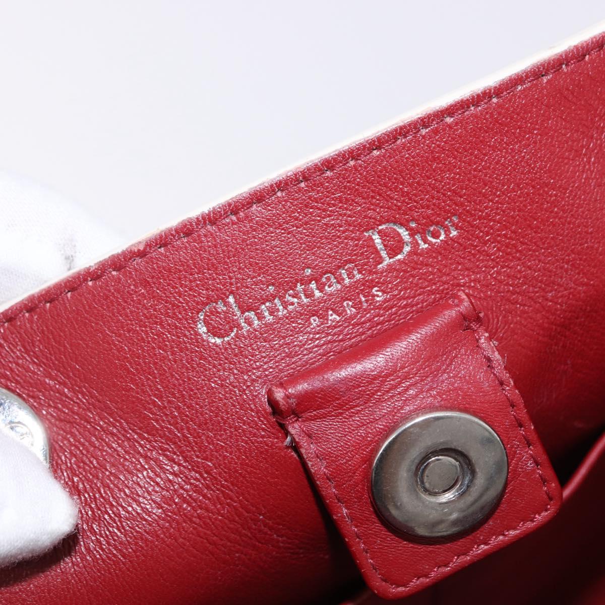 Christian Dior Hand Bag Leather 2way White Silver Auth bs36072V