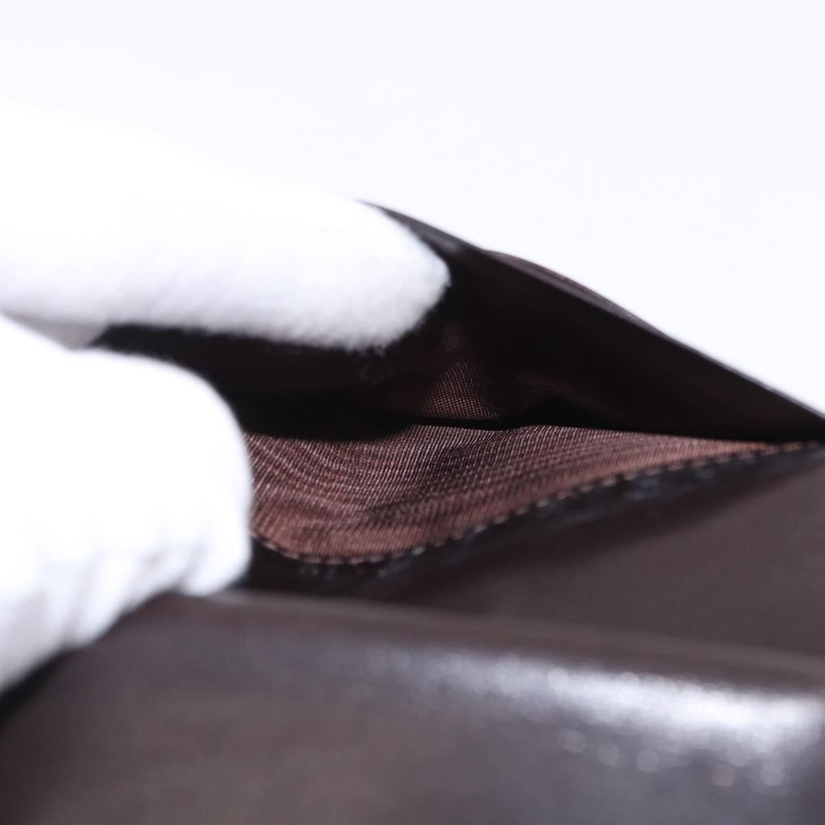 FENDI Zucca Canvas Wallet Black Brown Auth bs36073