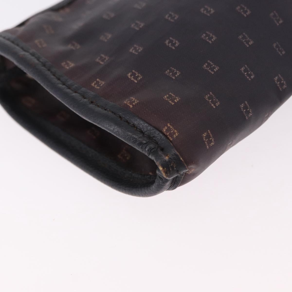 FENDI Shoulder Bag PVC Canvas Black Auth bs36074