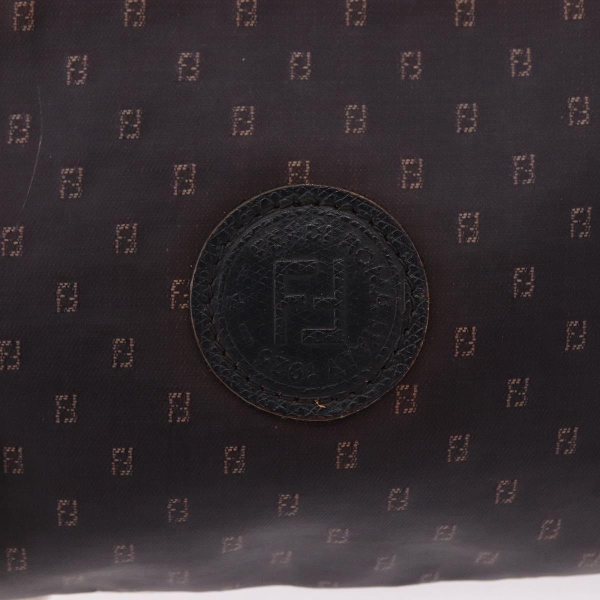FENDI Shoulder Bag PVC Canvas Black Auth bs36074