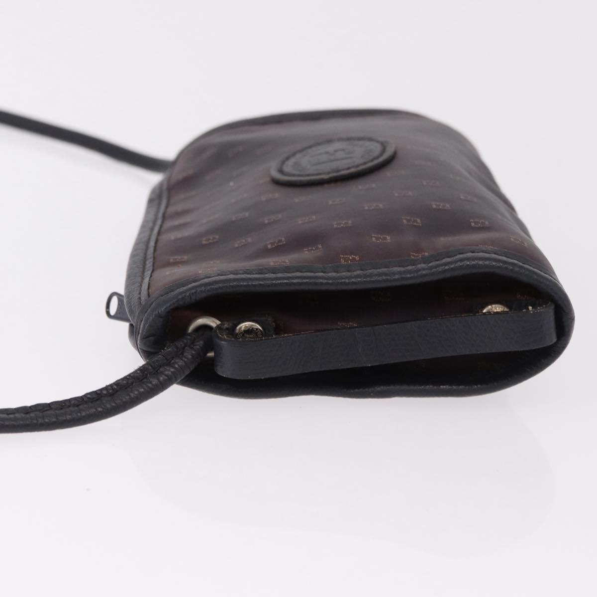 FENDI Shoulder Bag PVC Canvas Black Auth bs36074