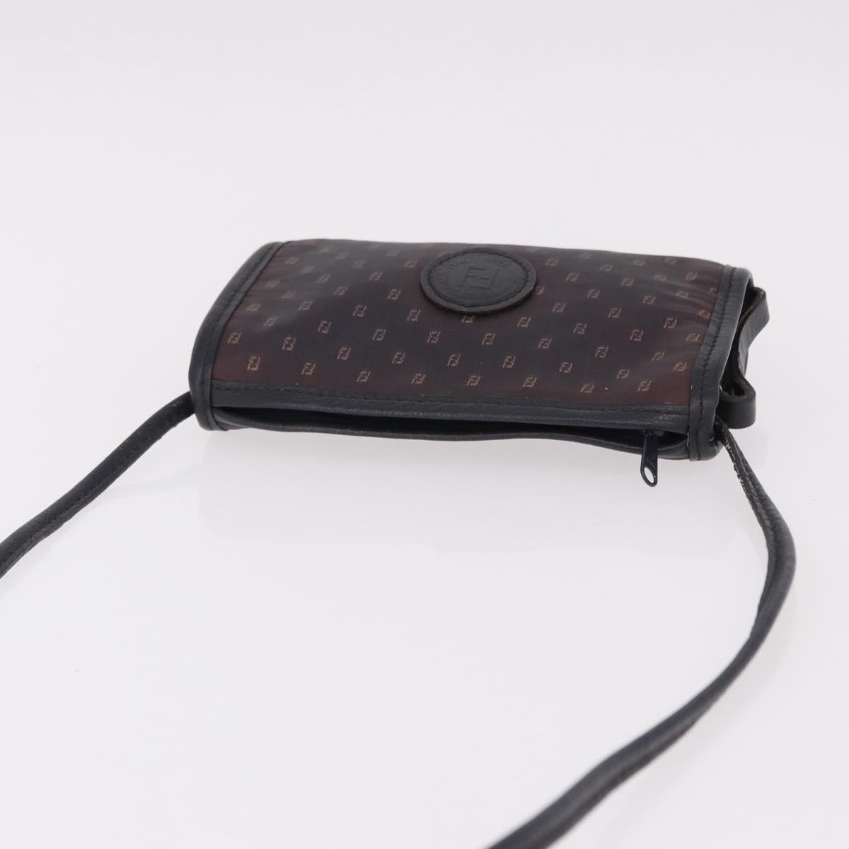 FENDI Shoulder Bag PVC Canvas Black Auth bs36074