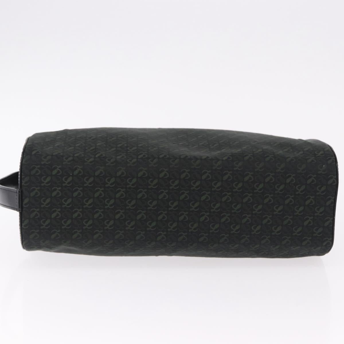LOEWE Anagram Clutch Bag Canvas Black Gold Auth bs36077V