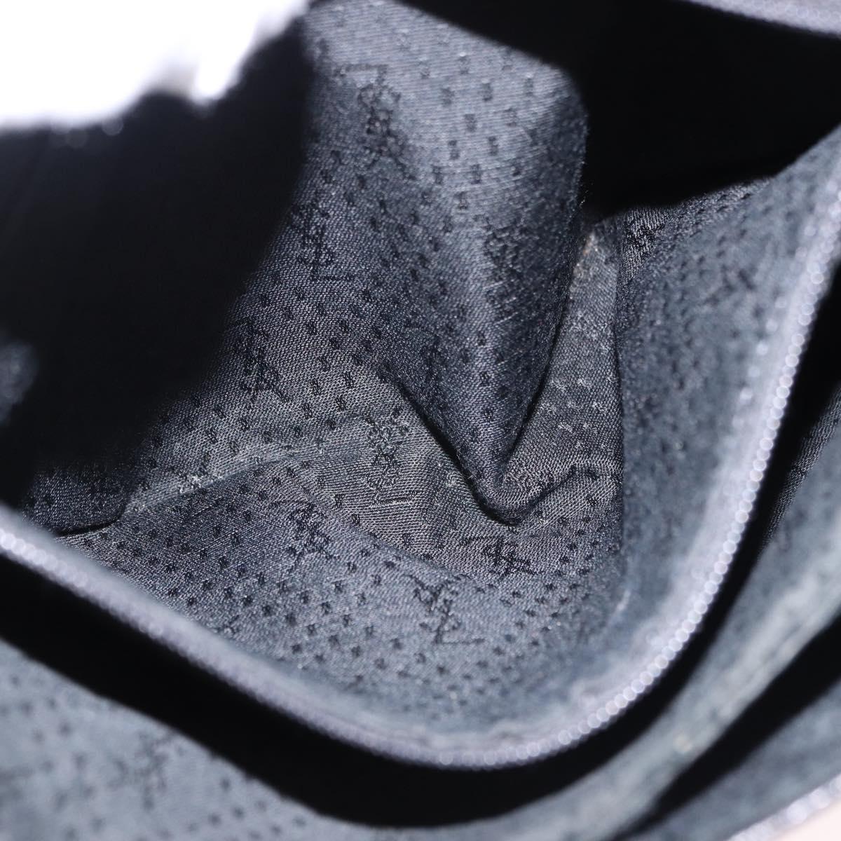SAINT LAURENT Shoulder Bag Leather Black Gold Auth bs36080