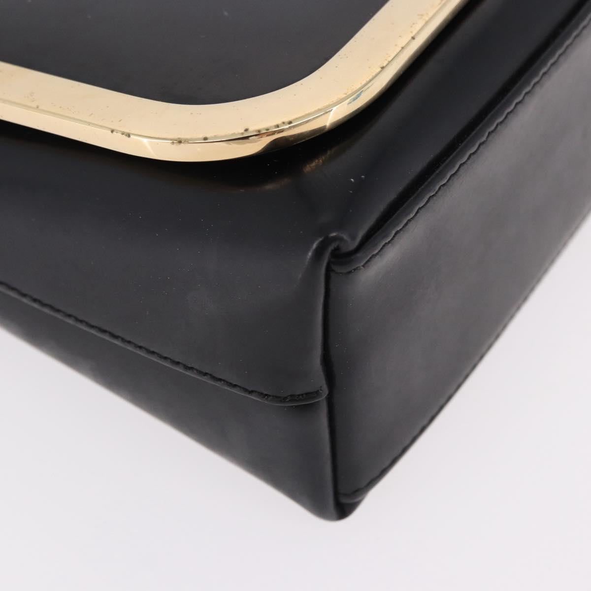 GUCCI Shoulder Bag Patent Leather Black Gold 007 2113 0278 Auth bs36081