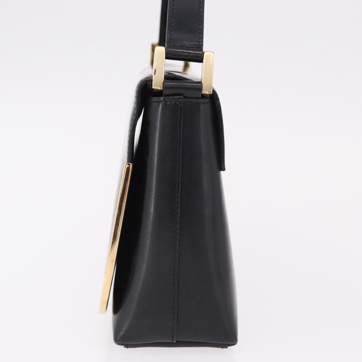 GUCCI Shoulder Bag Patent Leather Black Gold 007 2113 0278 Auth bs36081