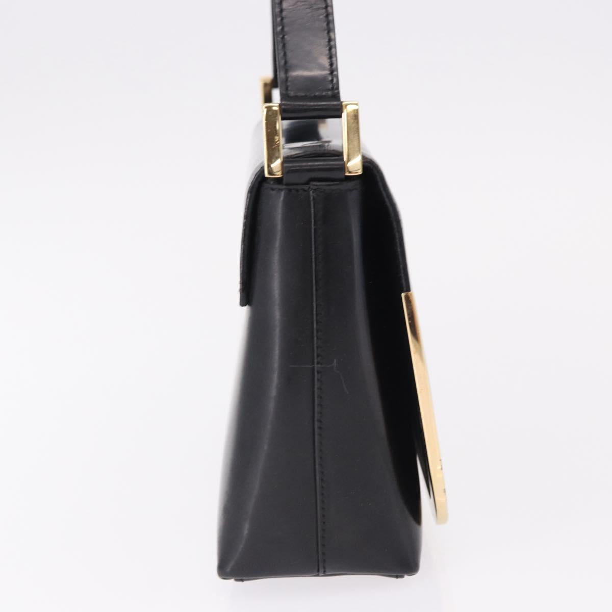 GUCCI Shoulder Bag Patent Leather Black Gold 007 2113 0278 Auth bs36081