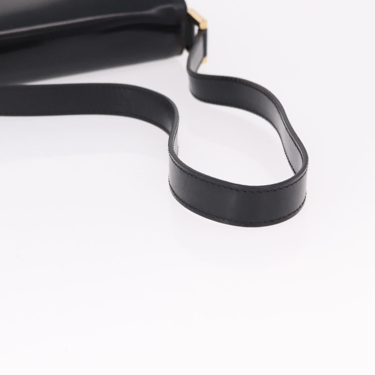 GUCCI Shoulder Bag Patent Leather Black Gold 007 2113 0278 Auth bs36081