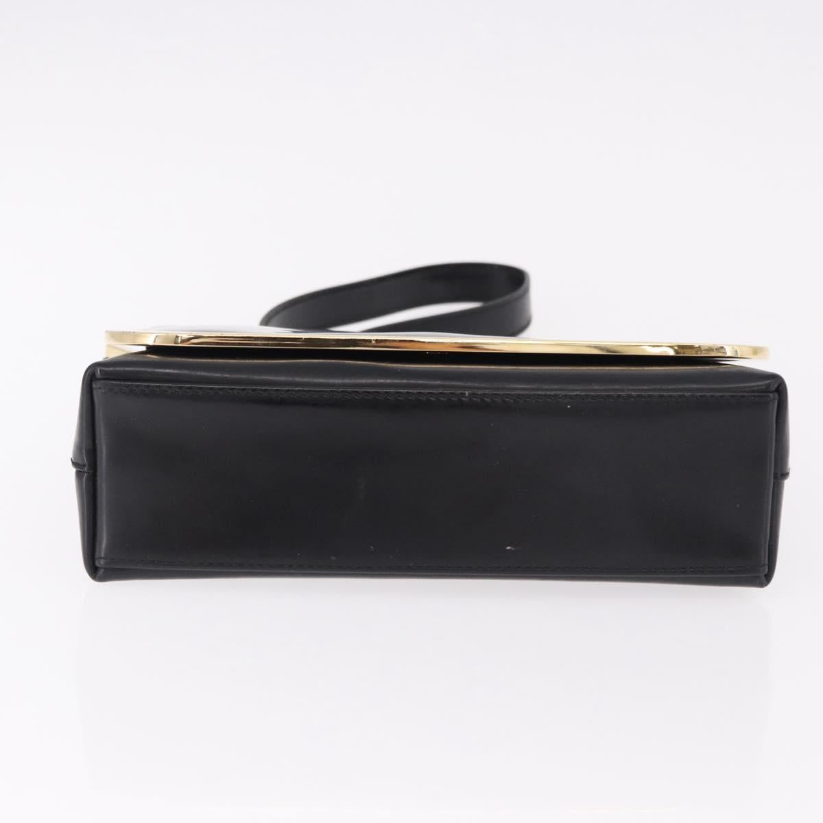 GUCCI Shoulder Bag Patent Leather Black Gold 007 2113 0278 Auth bs36081