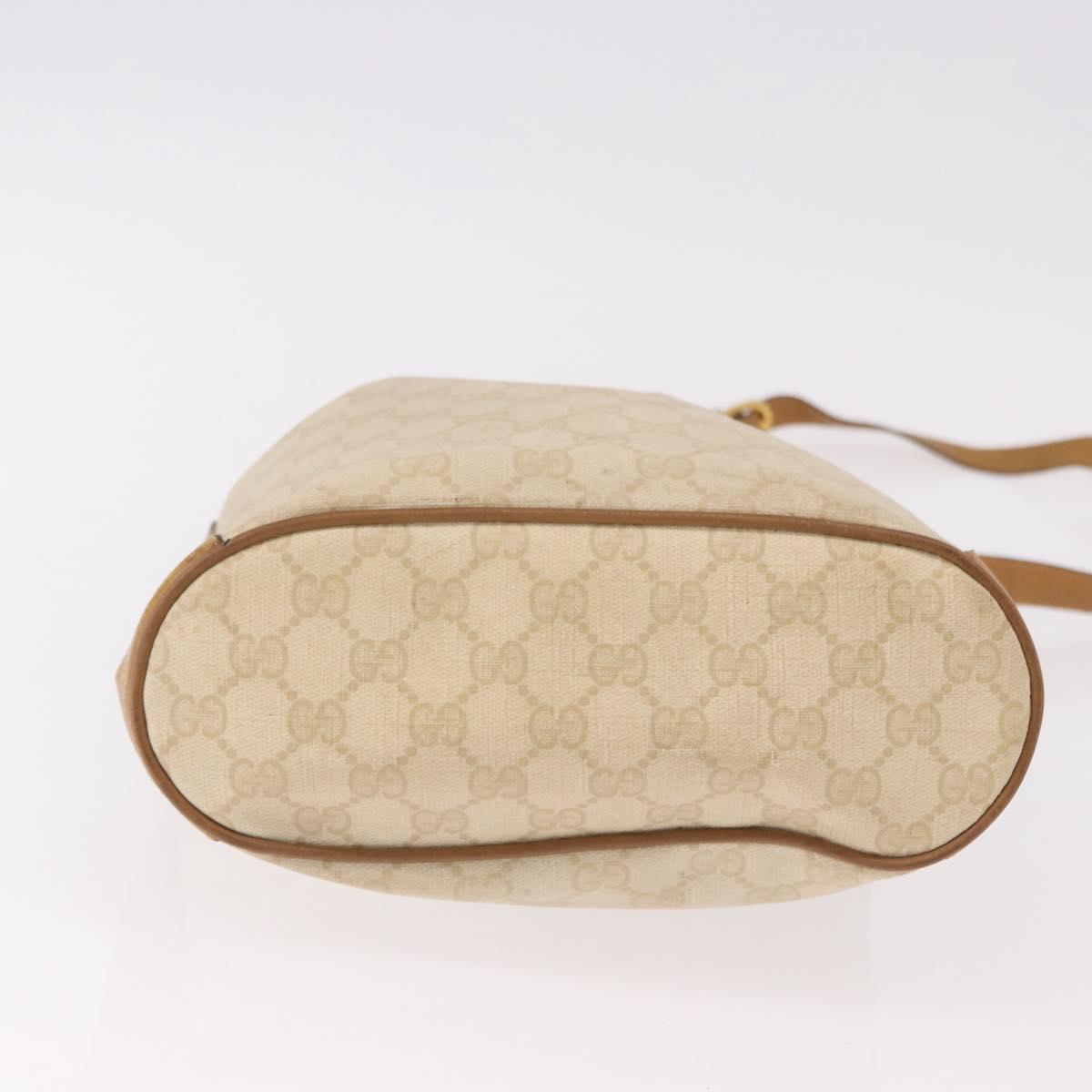 GUCCI GG Supreme Shoulder Bag PVC Beige Gold 164 02 034 Auth bs36082
