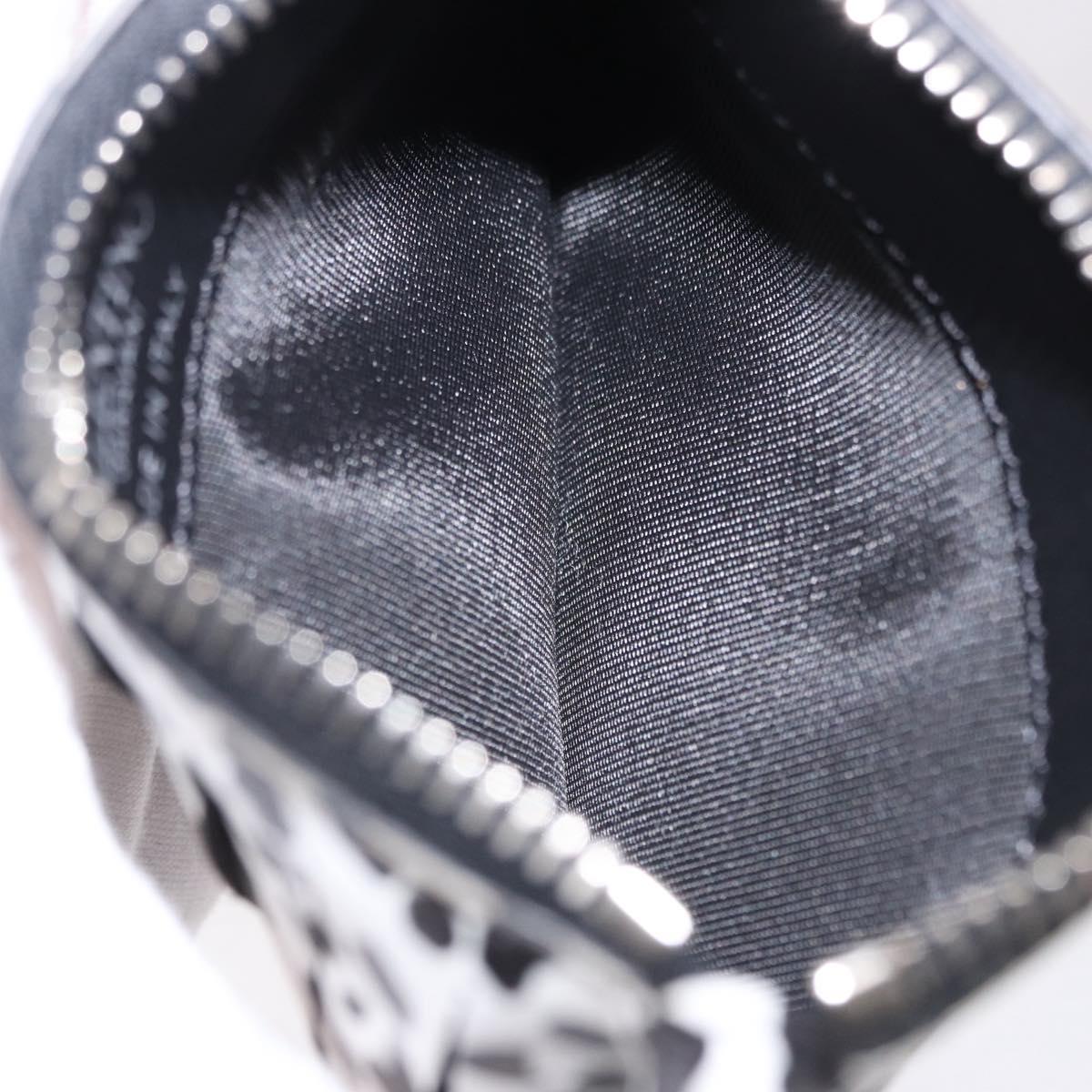 VALENTINO Card Case Leather White Silver Auth bs36085V