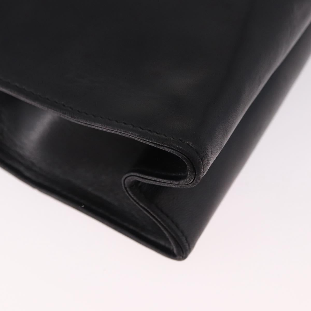 Salvatore Ferragamo Shoulder Bag Leather Black Gold Auth bs36087