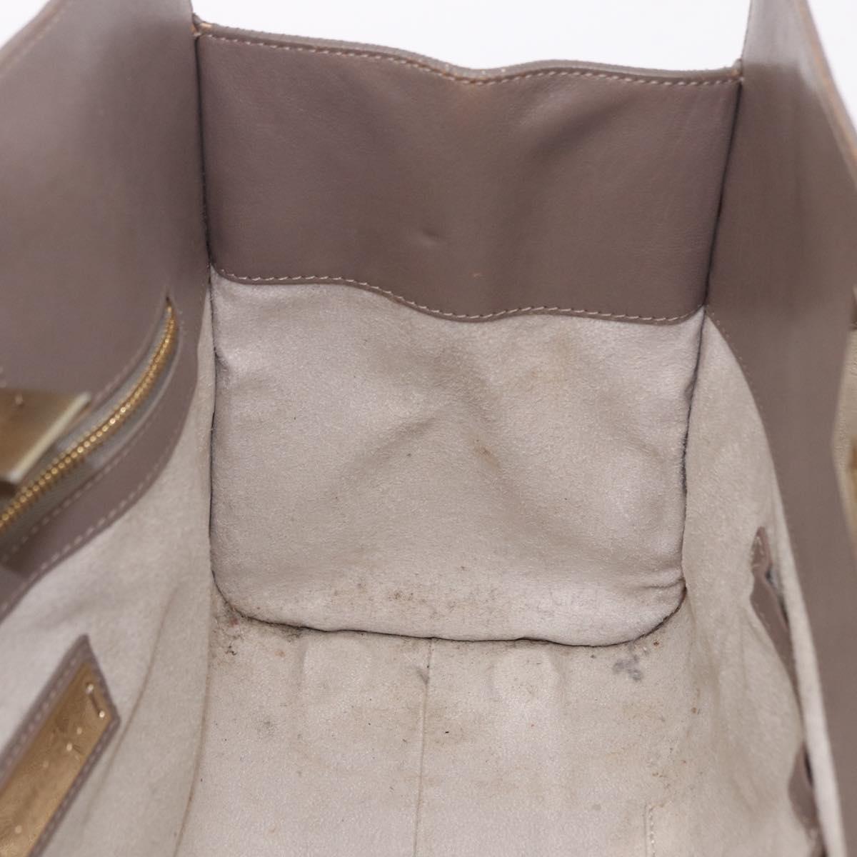 Jimmy Choo Riley Small Star Studs Hand Bag Leather Gray Gold Auth bs36088