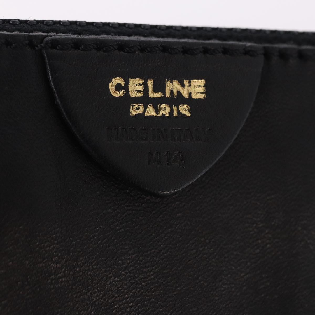 CELINE Hand Bag Leather Black Gold Auth bs36094V