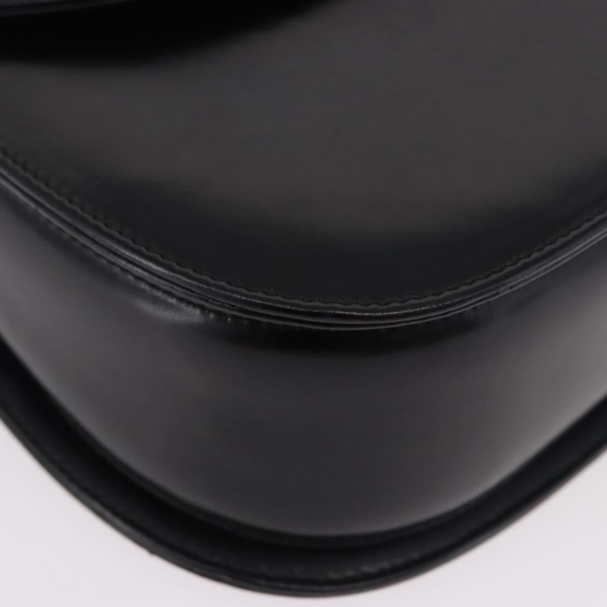 GUCCI Bamboo Hand Bag Leather 2way Black Gold 000 1364 0633 Auth bs36097V