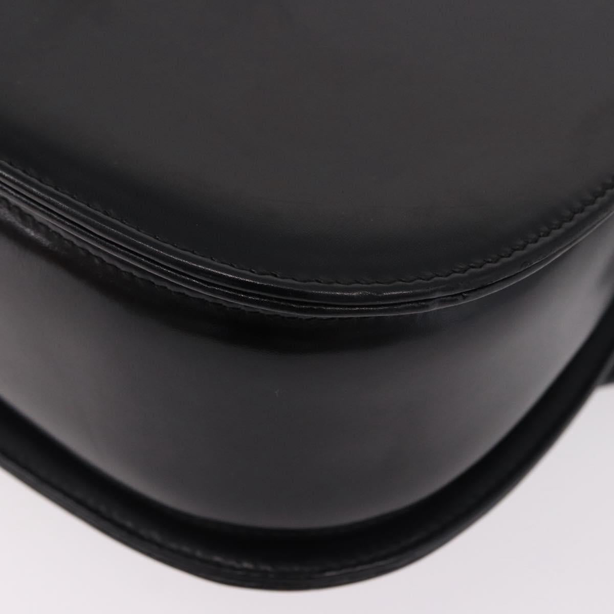 GUCCI Bamboo Hand Bag Leather 2way Black Gold 000 1364 0633 Auth bs36097V