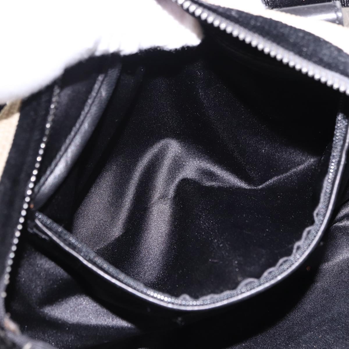 SAINT LAURENT Hand Bag Canvas Beige Silver Auth bs36099A