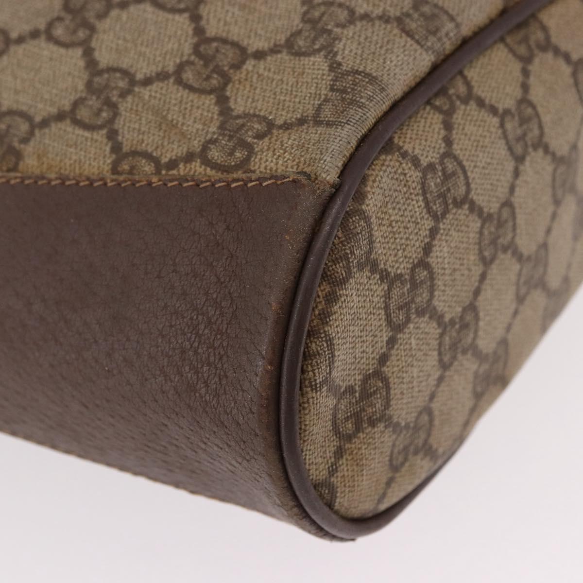 GUCCI GG Supreme Web Sherry Line Bag PVC Beige Gold 164 02 034 Auth bs36100