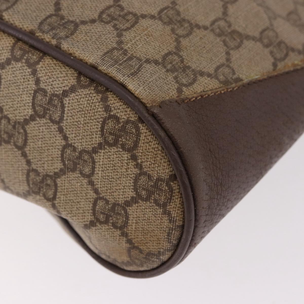 GUCCI GG Supreme Web Sherry Line Bag PVC Beige Gold 164 02 034 Auth bs36100