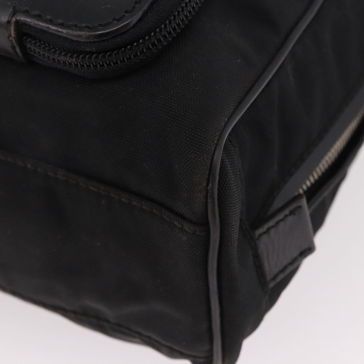 GUCCI Hand Bag Canvas Black Silver Auth bs36102