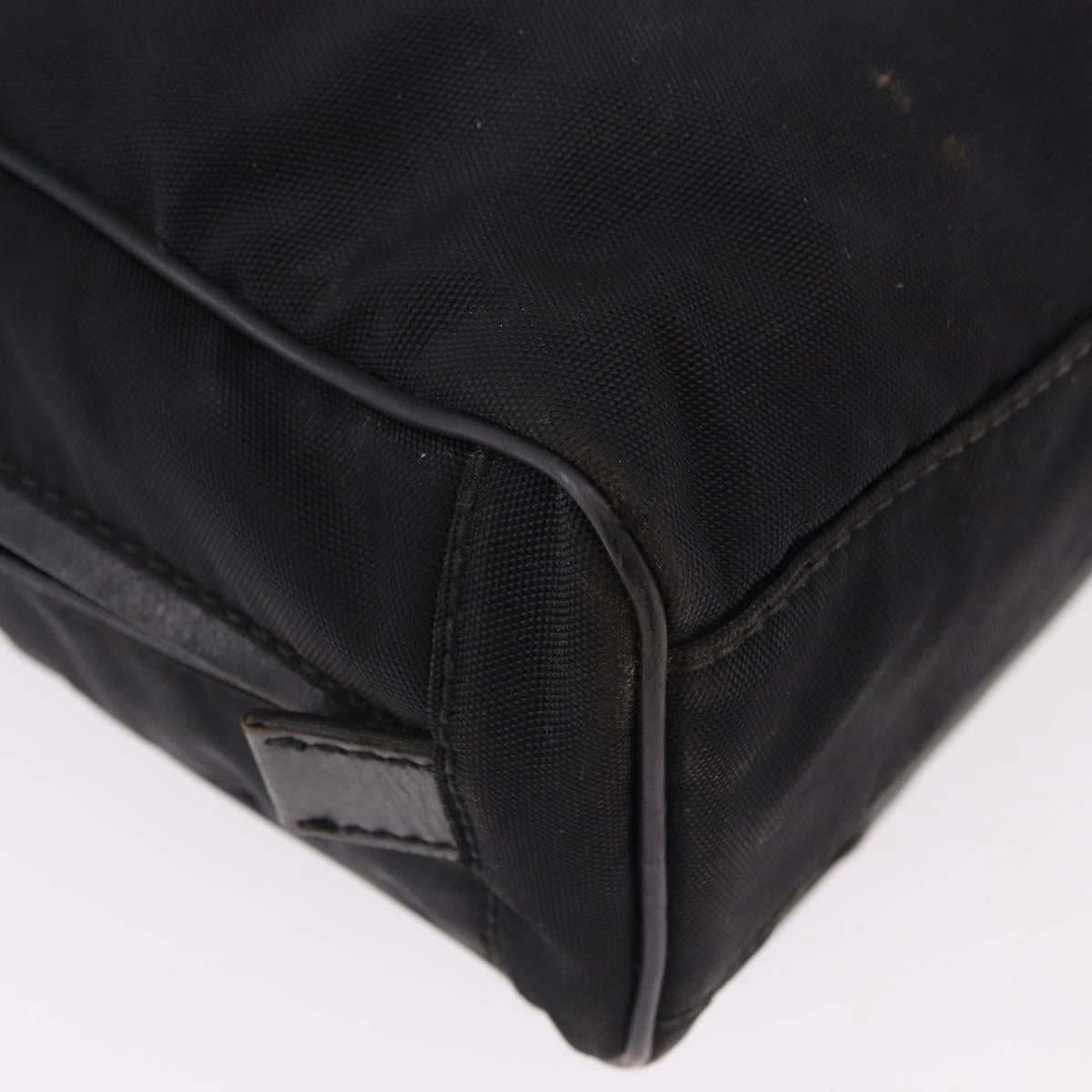 GUCCI Hand Bag Canvas Black Silver Auth bs36102