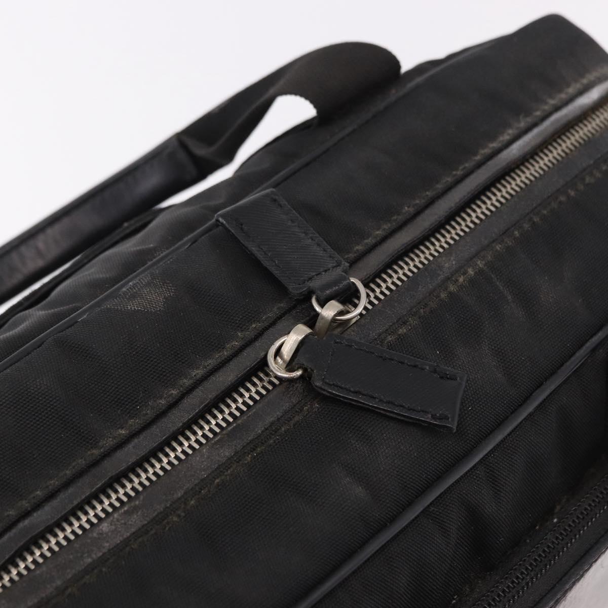 GUCCI Hand Bag Canvas Black Silver Auth bs36102