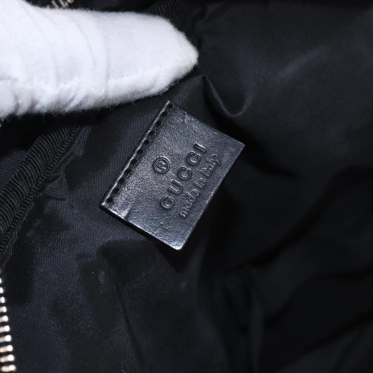 GUCCI Hand Bag Canvas Black Silver Auth bs36102