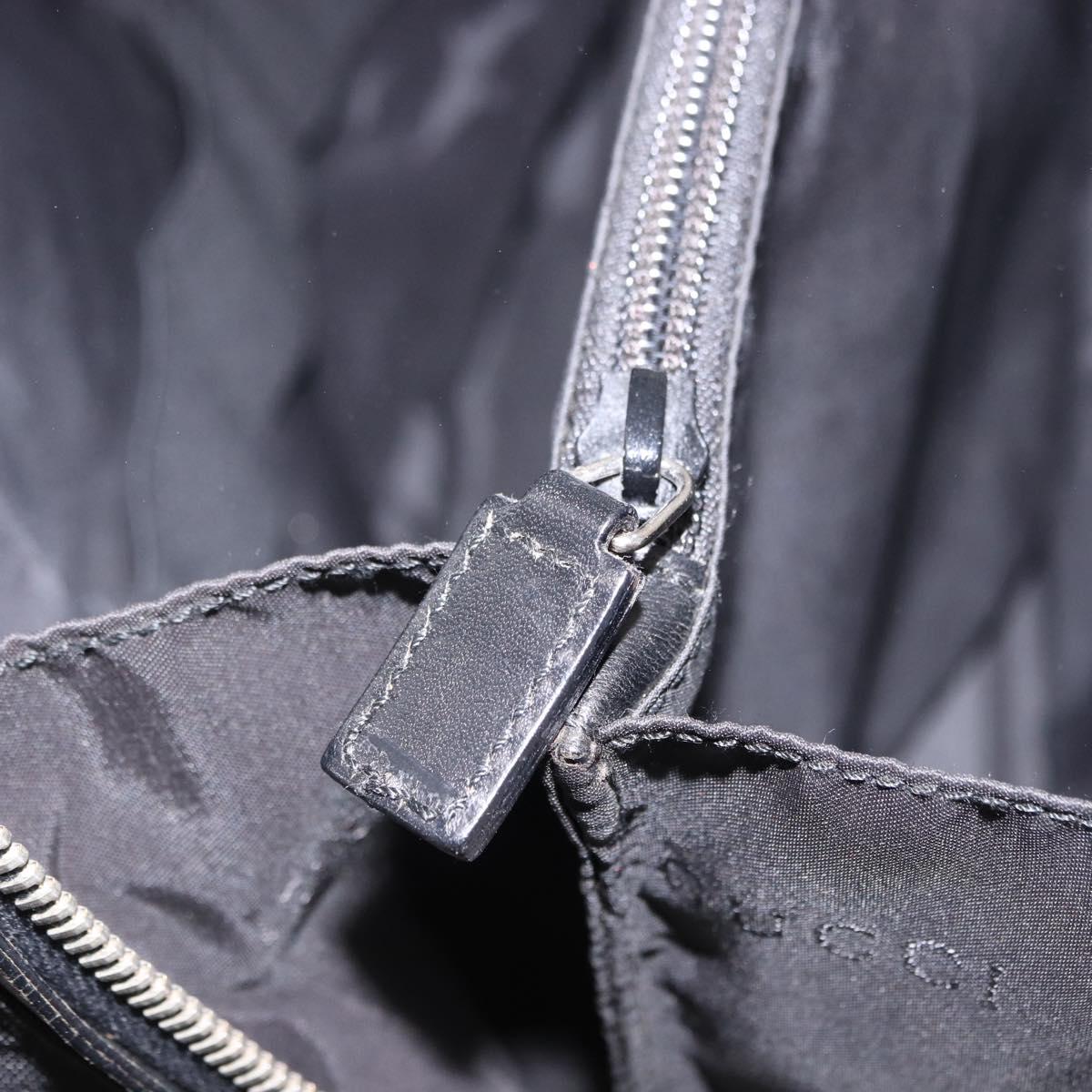 GUCCI Hand Bag Canvas Black Silver Auth bs36102