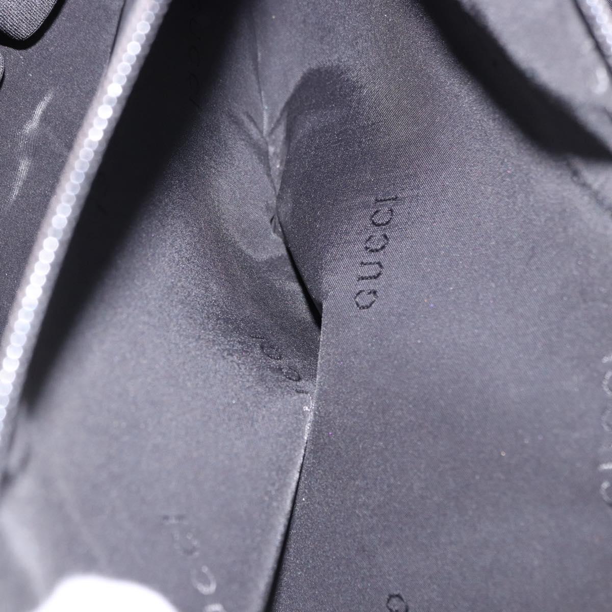 GUCCI Hand Bag Canvas Black Silver Auth bs36102