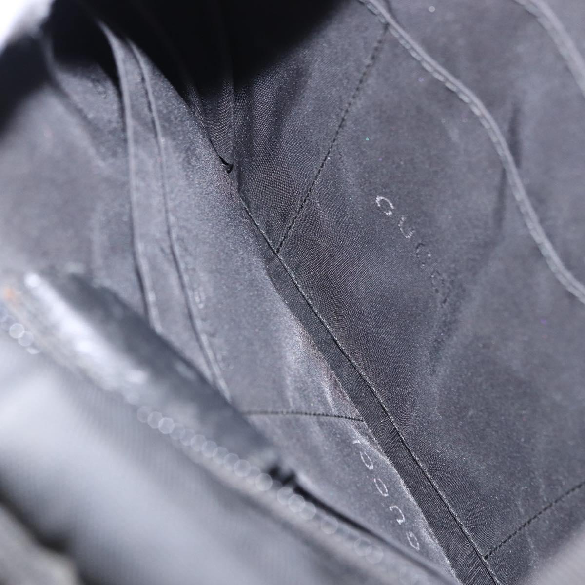 GUCCI Hand Bag Canvas Black Silver Auth bs36102