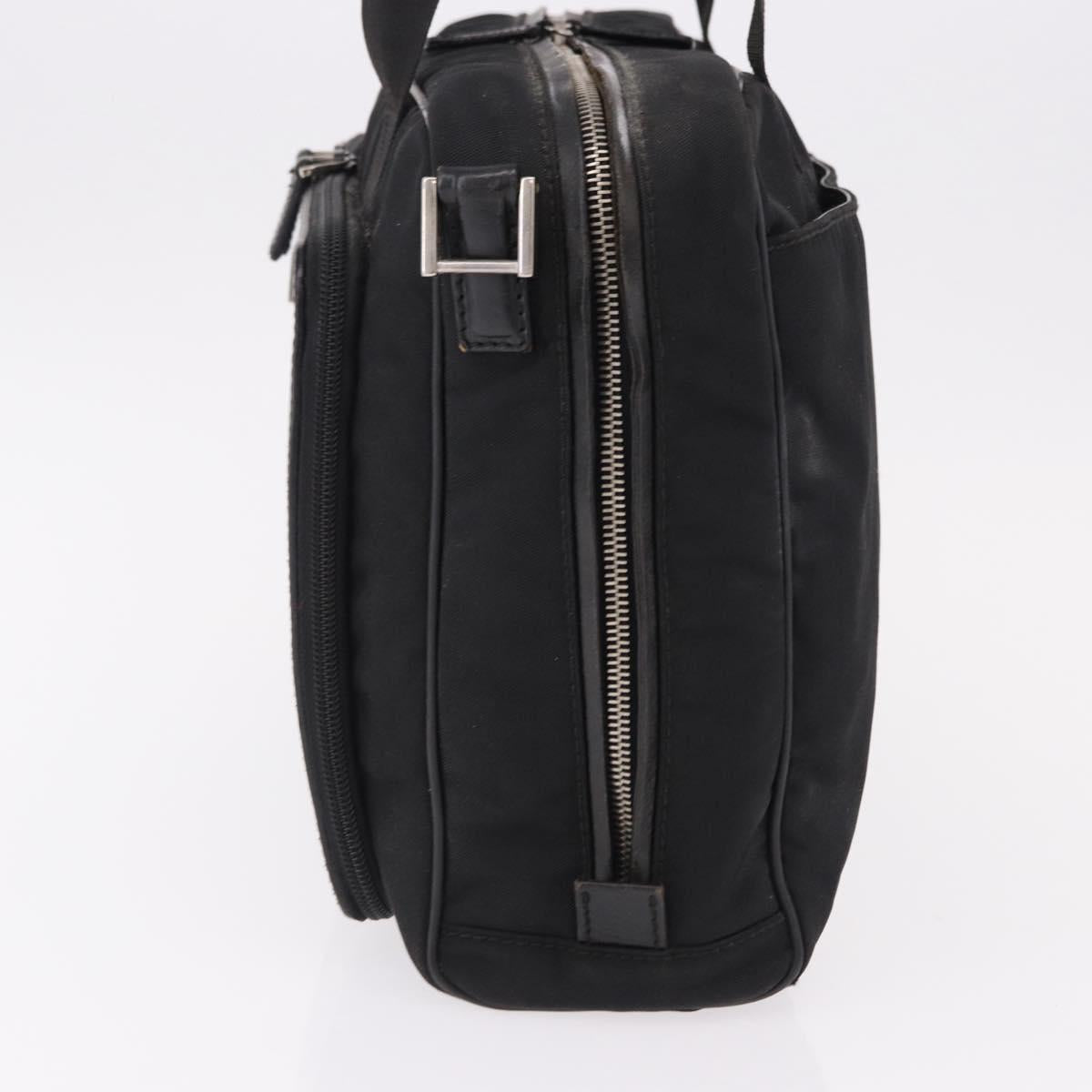 GUCCI Hand Bag Canvas Black Silver Auth bs36102