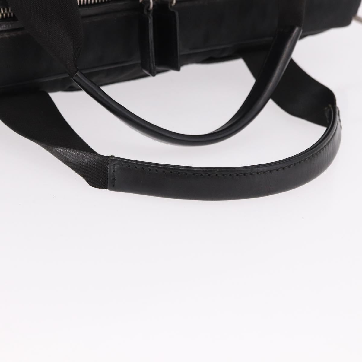 GUCCI Hand Bag Canvas Black Silver Auth bs36102