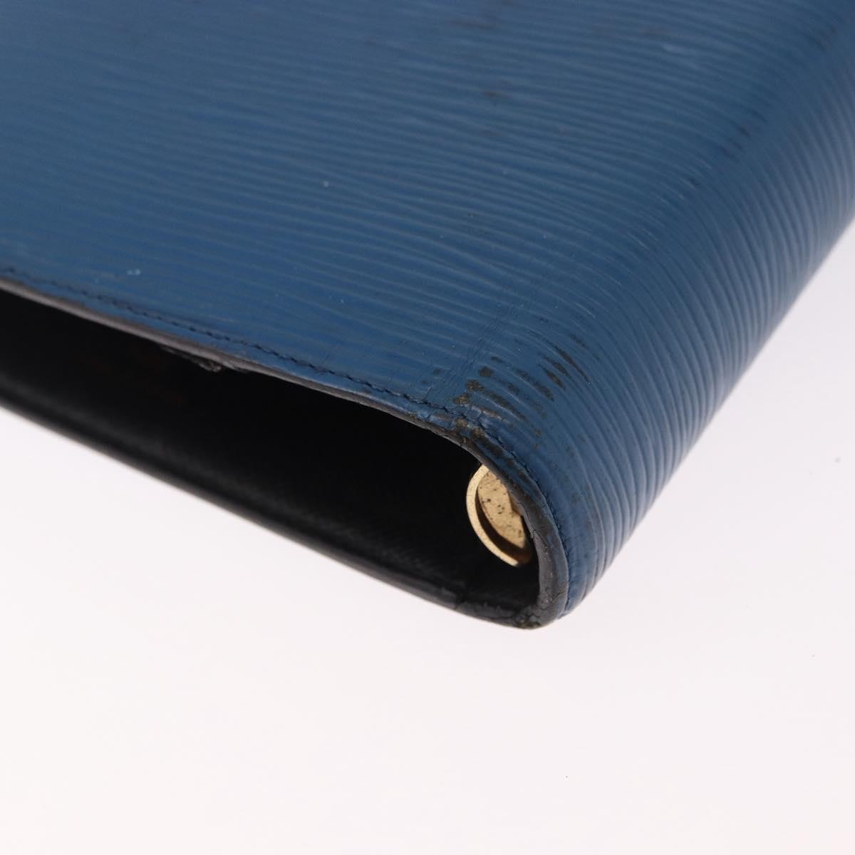 LOUIS VUITTON Epi Agenda MM Day Planner Cover Blue R20055 LV Auth bs36113