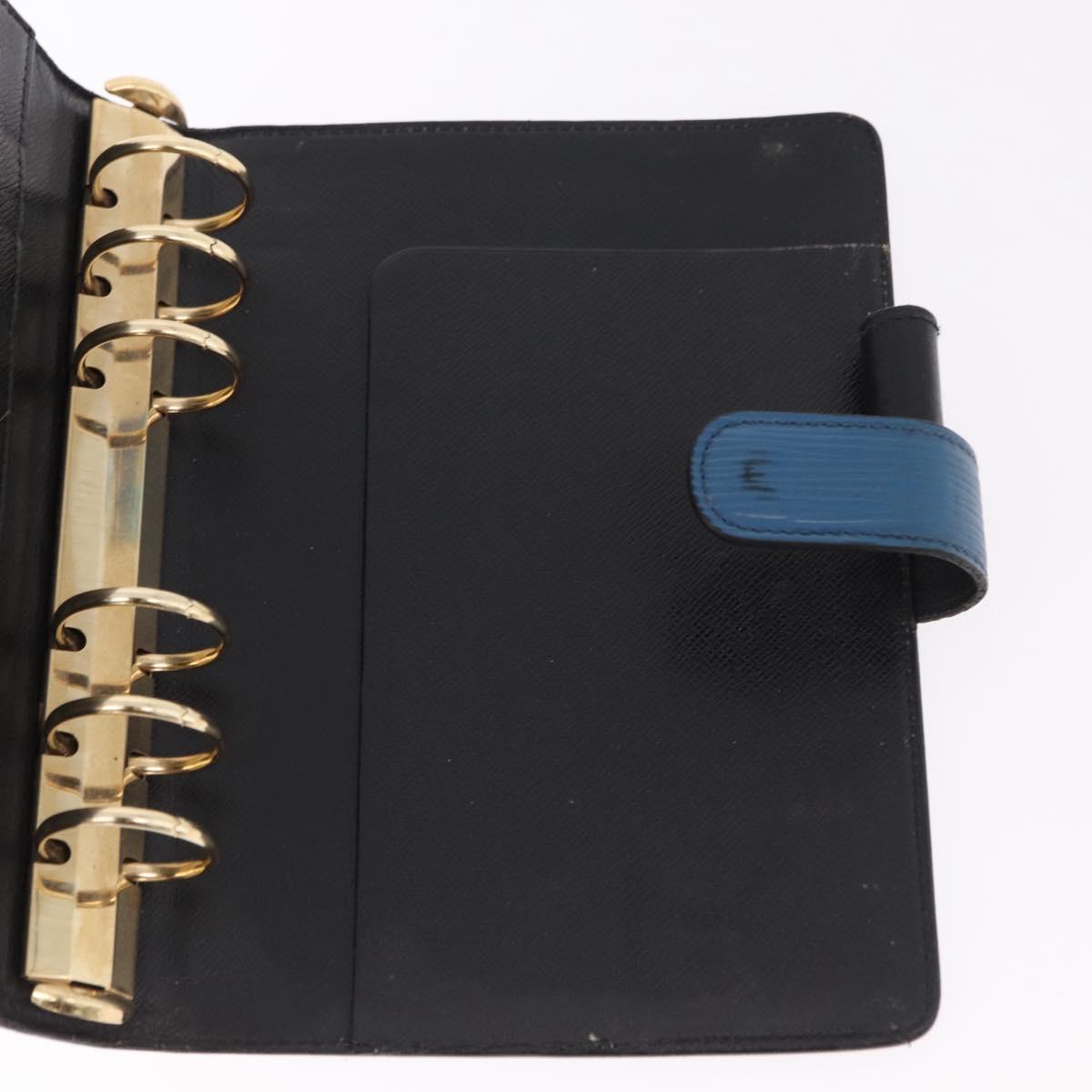 LOUIS VUITTON Epi Agenda MM Day Planner Cover Blue R20055 LV Auth bs36113