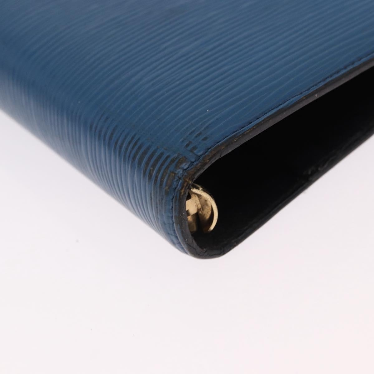 LOUIS VUITTON Epi Agenda MM Day Planner Cover Blue R20055 LV Auth bs36113