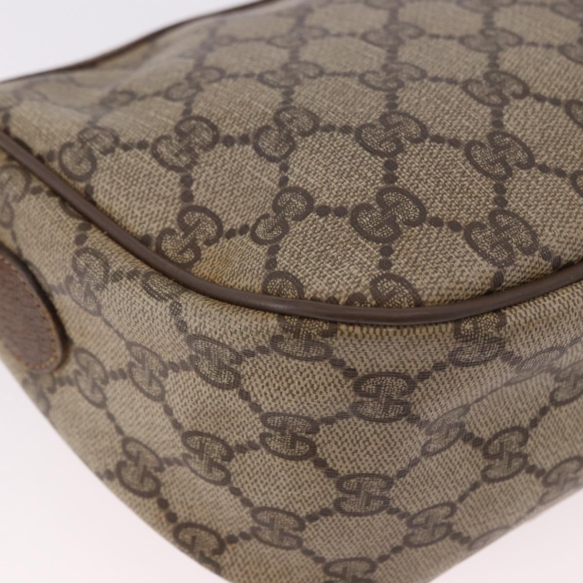GUCCI GG Supreme Web Sherry Line Bag PVC Beige Gold 89 02 032 Auth bs36114