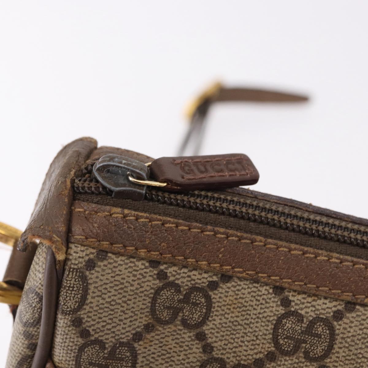 GUCCI GG Supreme Web Sherry Line Bag PVC Beige Gold 89 02 032 Auth bs36114